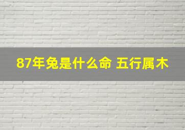 87年兔是什么命 五行属木